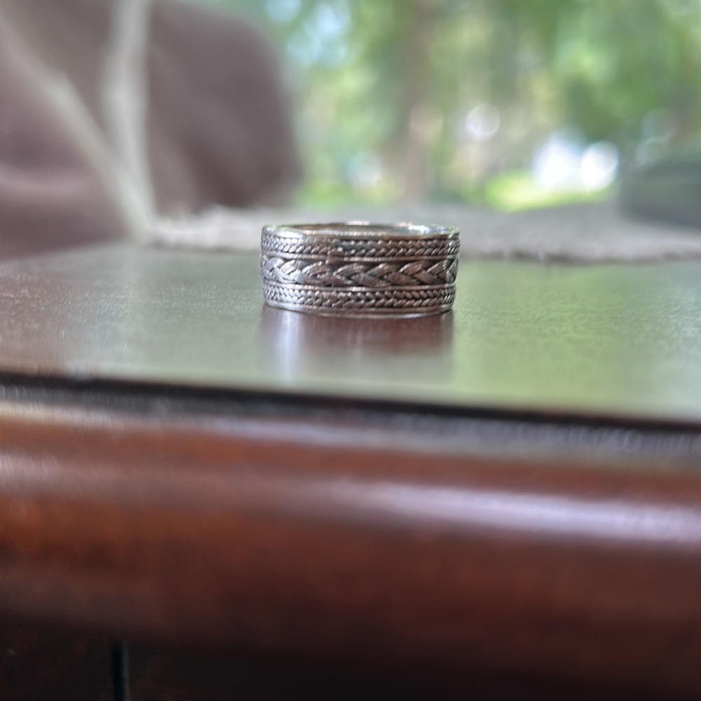 Vintage Sterling Silver Rope Design Ring